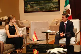 Rainha Letizia com Presidente do México Enrique Peña