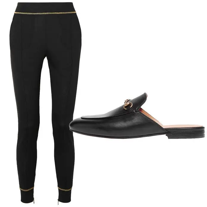 6. Calças Tomas Maier + Mules Gucci