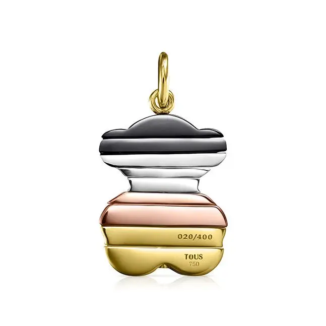 TOUS - pingente com quatro camadas de ouro em tons diferentes