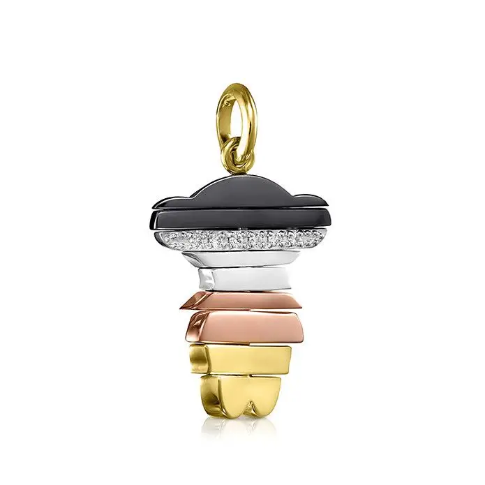 TOUS - pingente com quatro camadas de ouro em tons diferentes