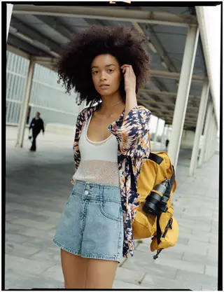 Calções em denim Bershka
