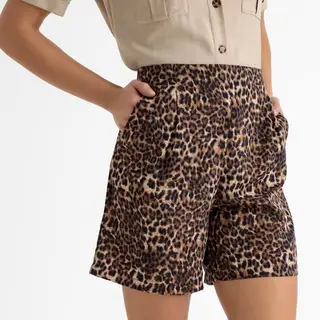 Calções com estampado leopardo, La Redoute, 29,99 euros