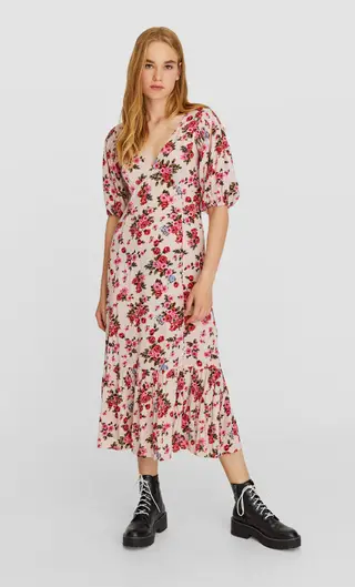 Vestido midi às flores, 25,99 euros