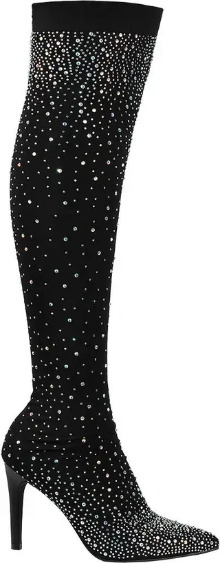 Botas pretas cano alto com cristais_Ref_11161830_PVP 49,90€