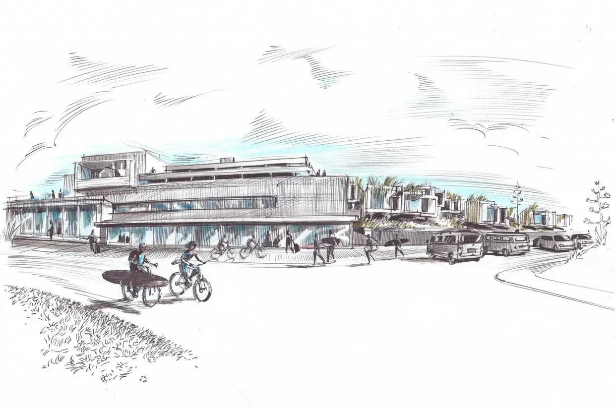 O novo Noah Surf House Portugal. Ilustração de João Catarino
