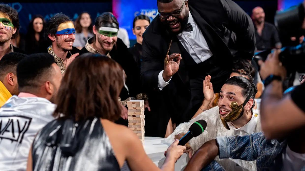 Um momento de descontração na 'green room'