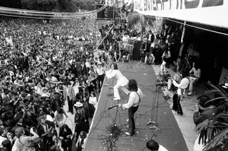Rolling Stones no concerto de Hyde Park, em 1969