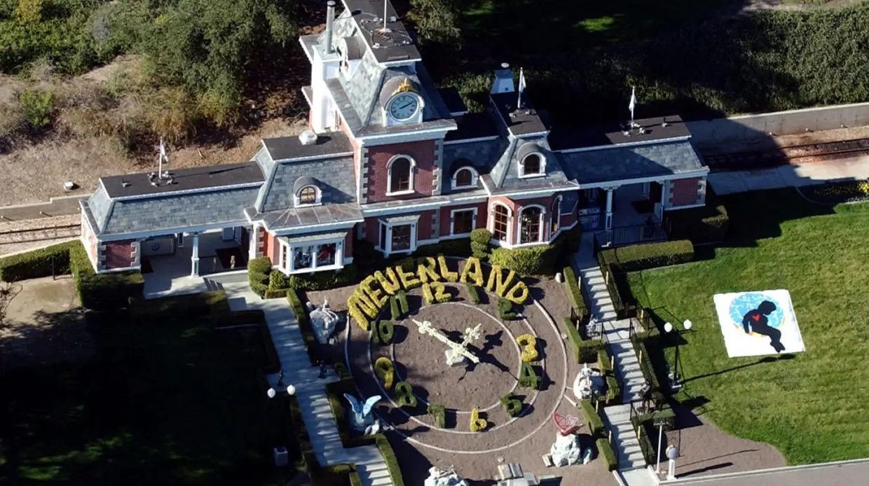 Rancho Neverland: vista aérea da "estação de comboios"