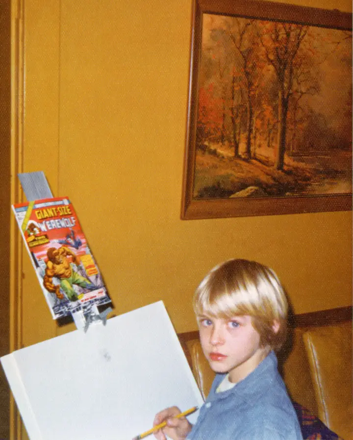 No oitavo aniversário, em 1975, Cobain recebeu uma tela para desenhar. Personagens de BD, nomeadamente super-heróis da Marvel, eram os seus motivos favoritos