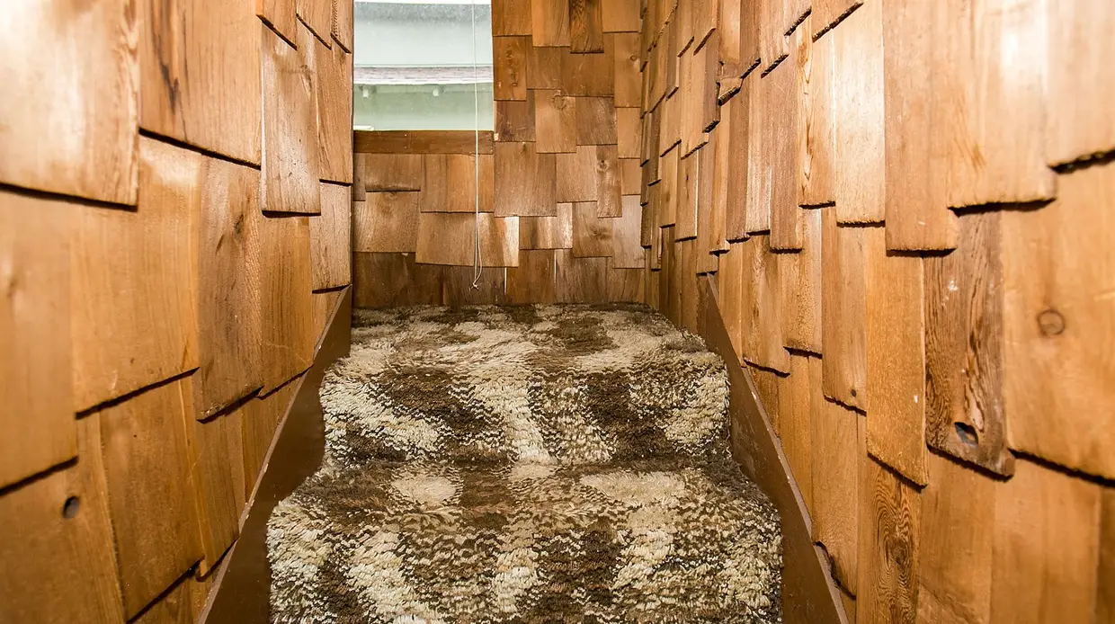 A casa onde cresceu Kurt Cobain em Aberdeen: escadas para o primeiro andar