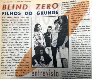 Primeira entrevista ao jornal BLITZ, em 1994