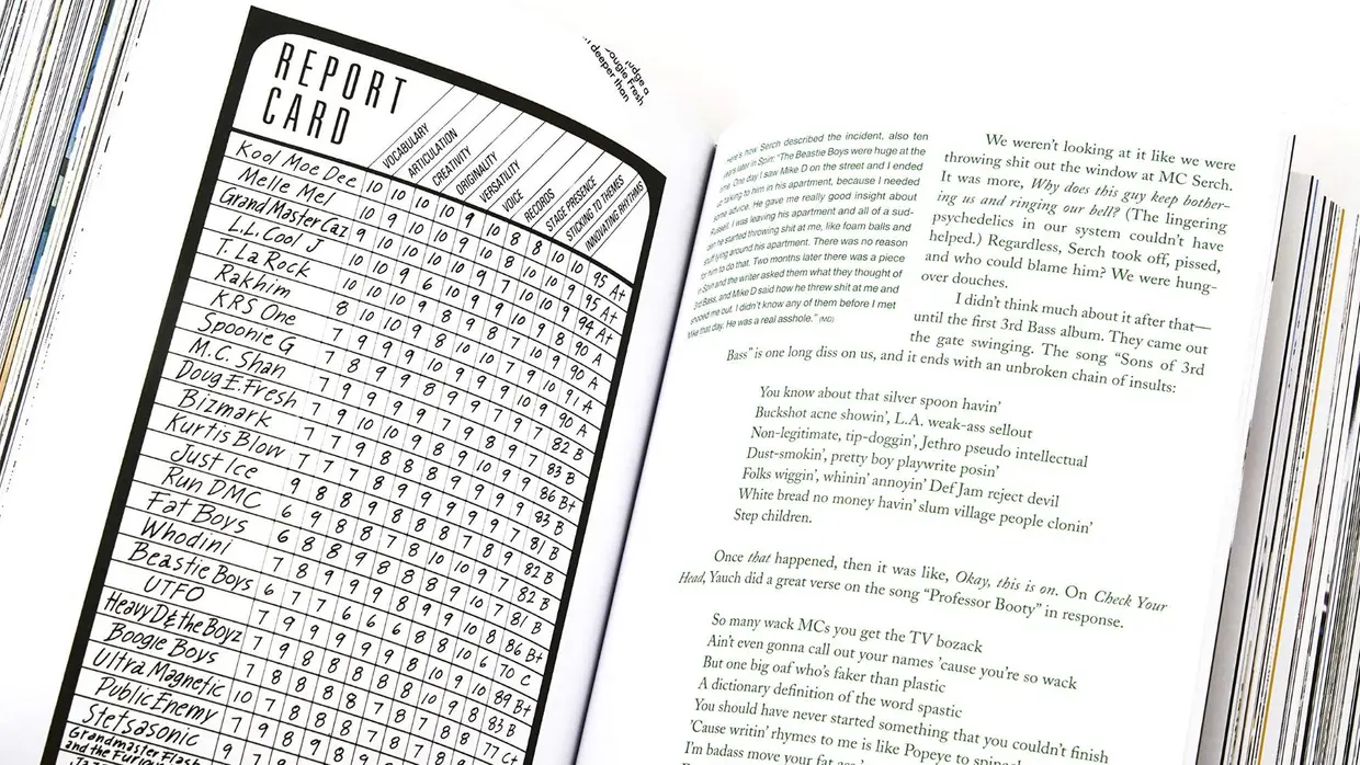 Imagens do interior de "Beastie Boys Book"