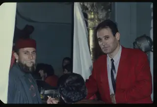 Com Manuel Reis, na discoteca Frágil, em 1982