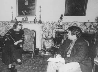 Amália entrevistada pelo jornalista Rui Miguel Abreu em novembro de 1990
