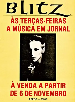 O cartaz que anunciou o lançamento do jornal BLITZ, em 1984
