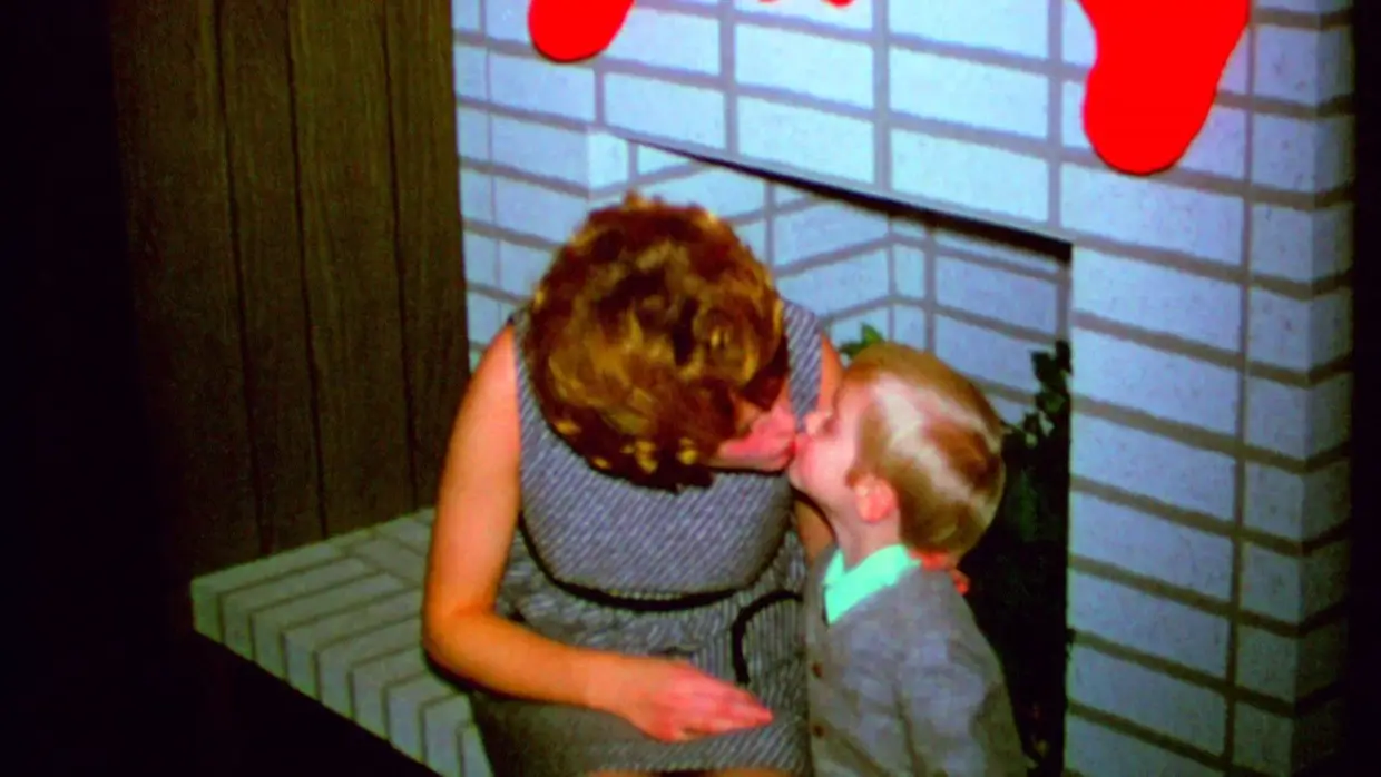 Em pequeno, com a mãe