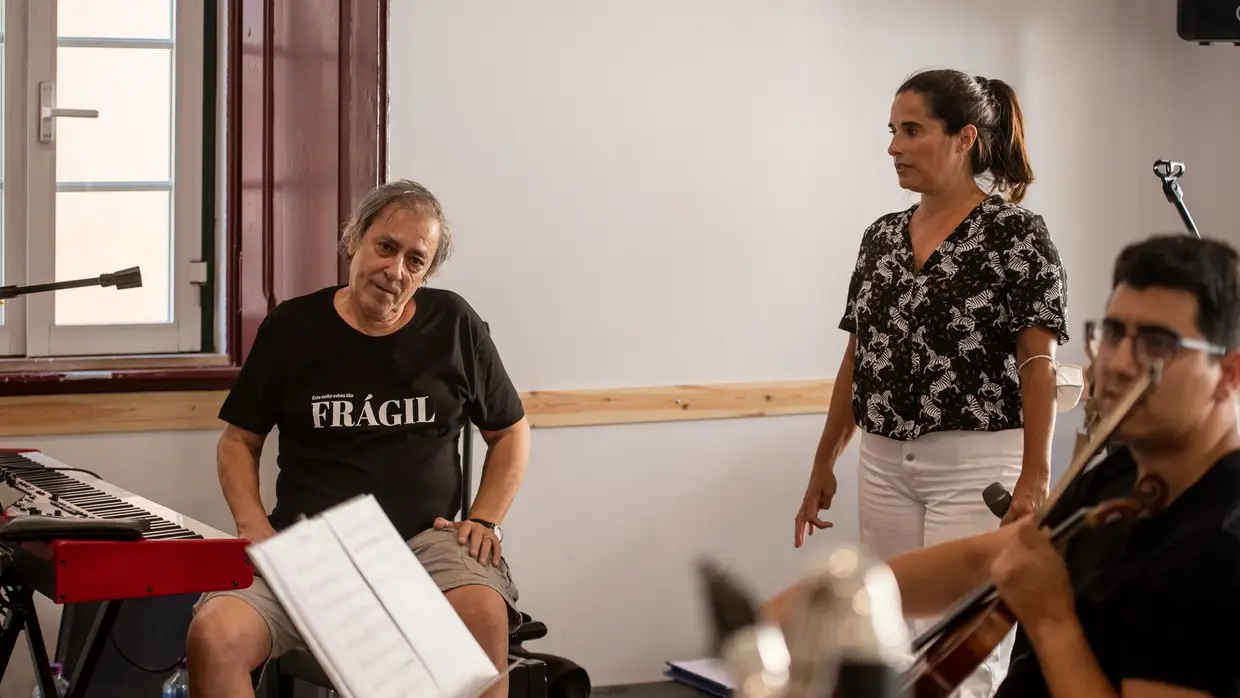 Jorge Palma e Cristina Branco no ensaio para o concerto comemorativo do 70.º aniversário de Jorge Palma