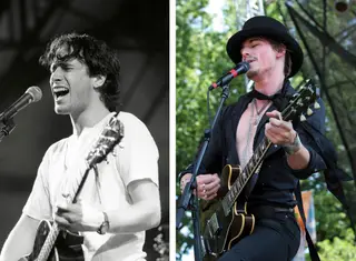 Jeff Buckley (esq.) e o ator Reeve Carney (dir.)