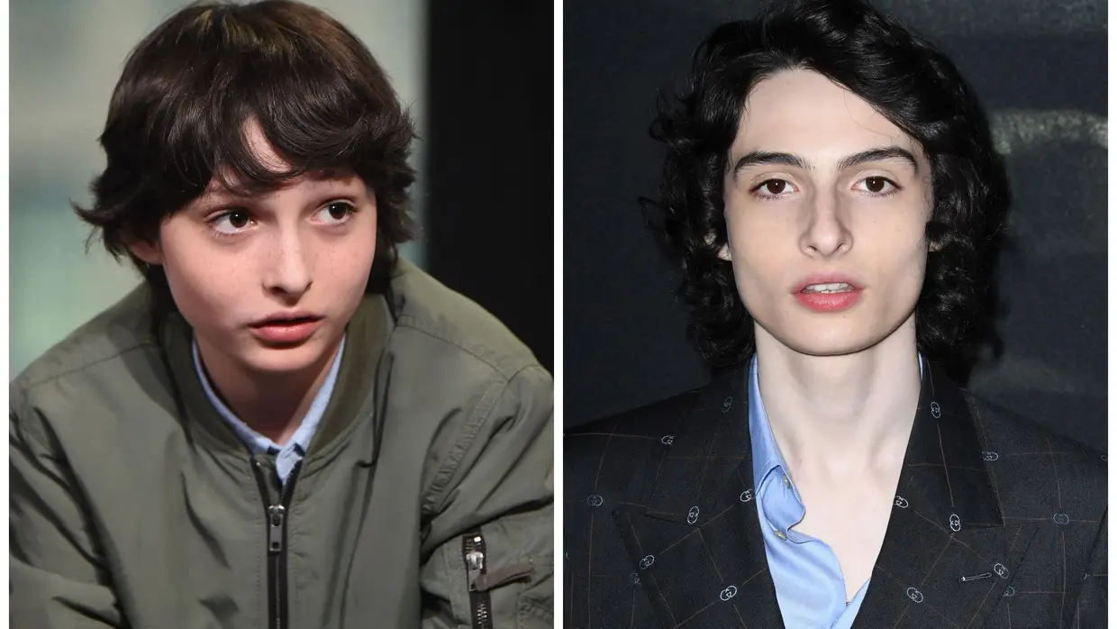 Finn Wolfhard (Mike Wheeler) com 13 anos (esq.) e com 18 anos (dir.)
