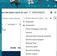Abra uma mensagem do remetente que pretende remover da sua caixa de entrada. Clique no botão com três pontos em cima à direita e escolha a opção Filtrar mensagens como esta