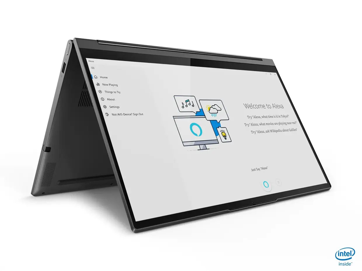 Yoga C940 15,6": FHD ou 4K (500 nits), autonomia até 15h, CPU Core i7/i9 de 10ª geração, GeForce GTX 1650, SSD de 256 GB a 1 TB, Wi-Fi 6 (opcional), 1,9 kg, 17,5 mm de espessura