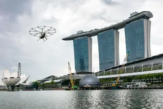 Volocopter VC200 num voo de testes em Singapura