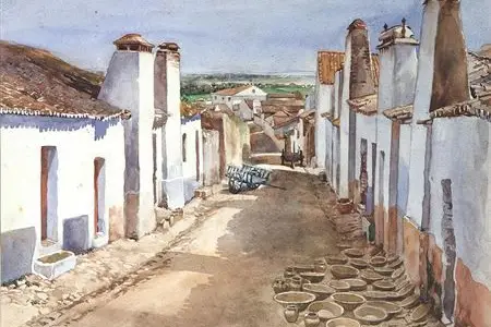 O olhar de Helena Roque Gameiro sobre o Alentejo numa aguarela de 1922: “Rua das Olarias - Viana do Alentejo”