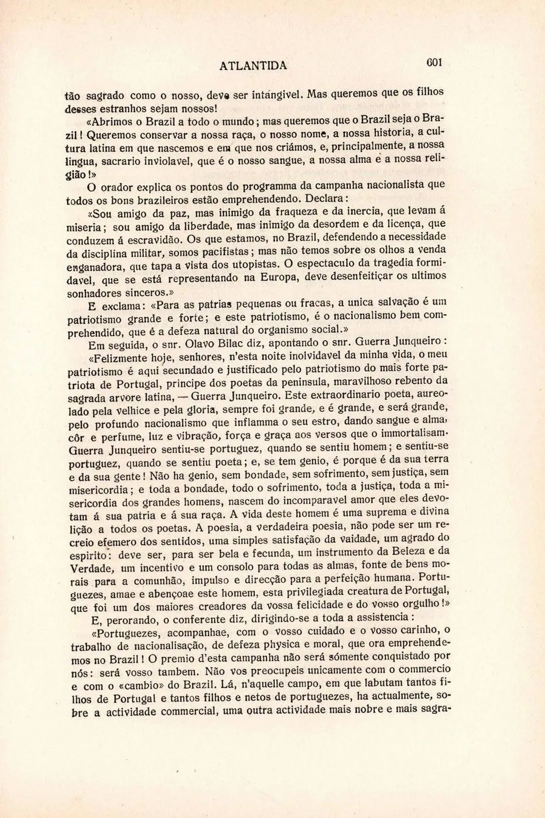 A conferência de Olavo Bilac no teatro da República em 3 de Abril de 1916