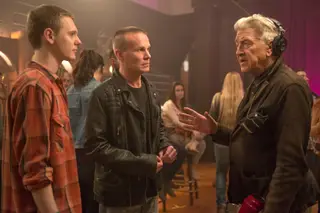 Jake Wardle e James Marshall com David Lynch, nos bastidores da terceira temporada da série
