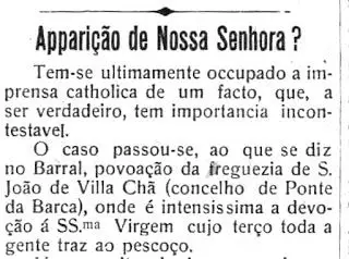 Recorte do artigo do jornal “João Semana”, de Ovar
