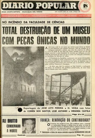 Primeira página do “Diário Popular” de 18 de março