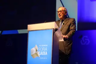 O general Ramalho Eanes, antigo presidente da república, foi o keynote speaker da sessão com uma palestra dedicada à "Indústria e Emprego"