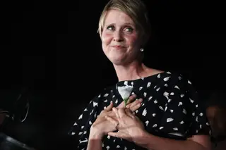 Cynthia Nixon no discurso em que reconhece a derrota
