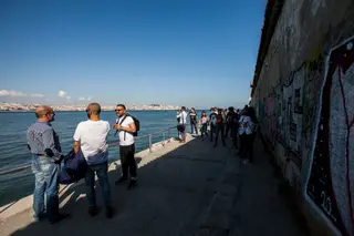 Passaram depois para a margem sul e para Almada, com direito a passeio pelo cais do Ginjal e a sua vista privilegiada