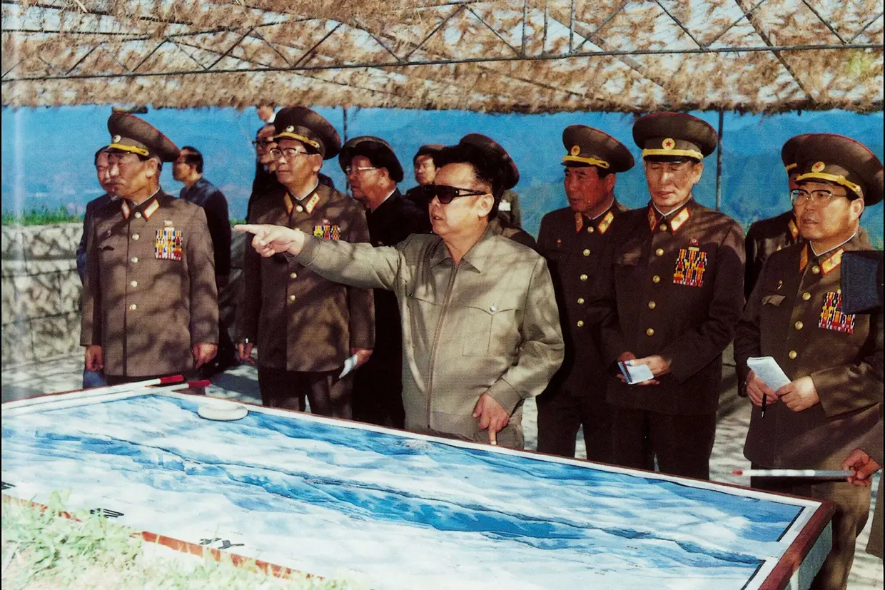  Kim Jong-il, father of the current chief, goes to a North Korean military post in 1998 