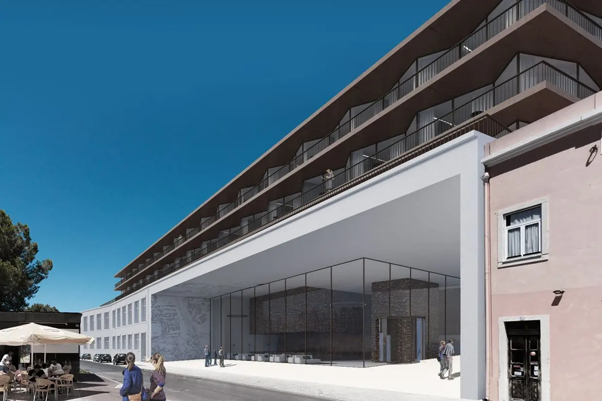 Esta é a antevisão do que será a fachada principal do futuro Hotel Mundet, a inaugurar dentro de dois anos