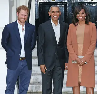 Harry de Inglaterra com Barack e Michelle Obama