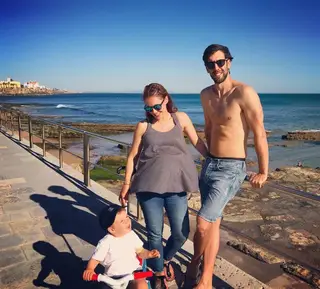 Marta Andrino e Frederico Amaral com o filho, Manuel