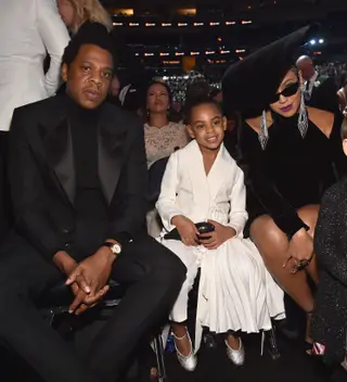 Jay-Z e Beyoncé com a filha mais velha, Blue Ivy