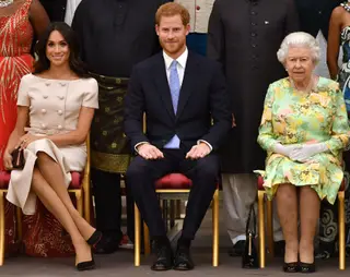 Meghan Markle, Harry e Isabel II de Inglaterra