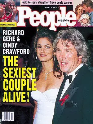 1993, "O Casal Mais Sexy do Mundo" - Cindy Crawford e Richard Gere