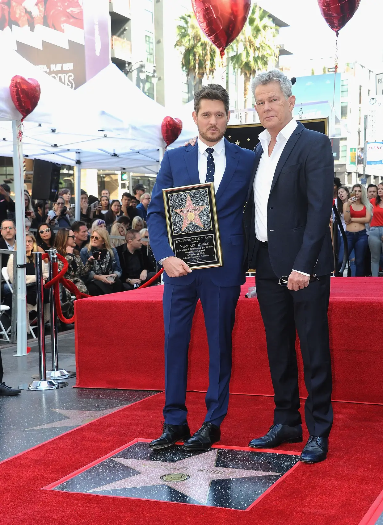Michael Bublé com o produtor David Foster