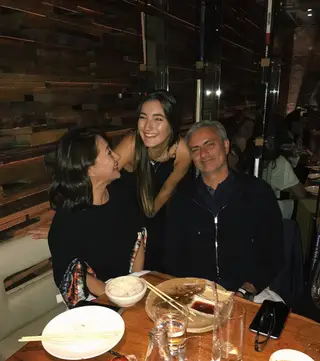 José Mourinho com a mulher e a filha