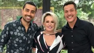 Ricardo Pereira com Ana Maria Braga e Júlio César, no ‘Mais Você’