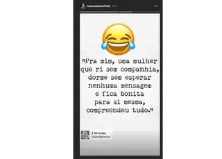 A mensagem deixada por Luciana Abreu no Instagram