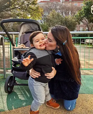 Júlia Belard com o filho, Matias