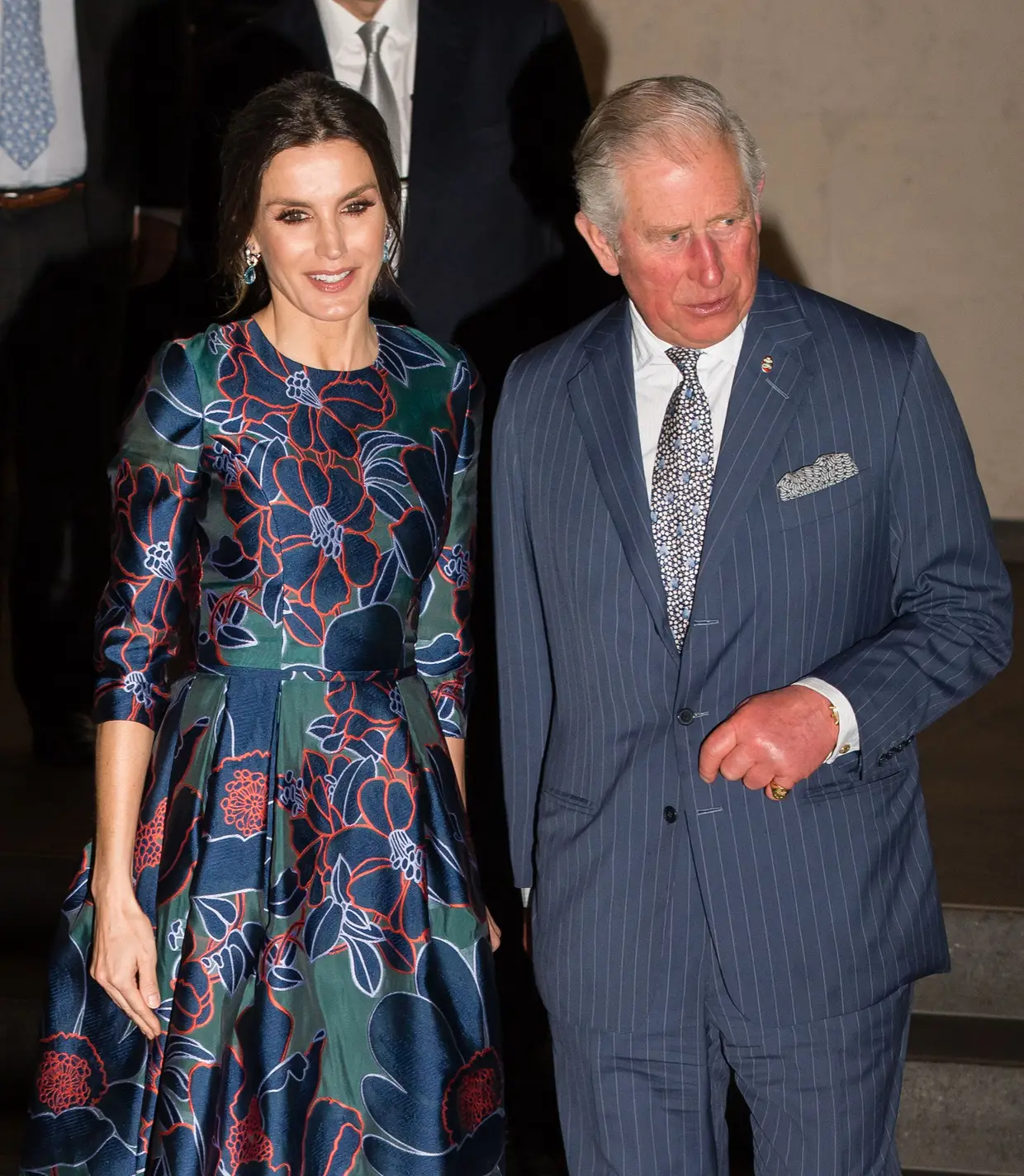 Letizia de Espanha e o príncipe Carlos de Inglaterra