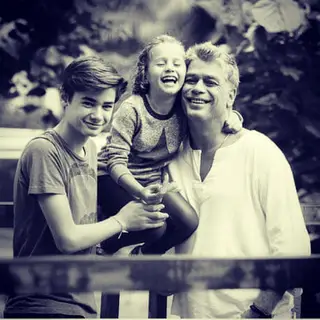 Fábio Assunção e os filhos, João e Ella