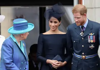 Rainha Isabel II, Meghan Markle e príncipe Harry