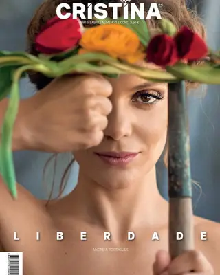 Andreia Rodrigues na capa da revista 'Cristina'